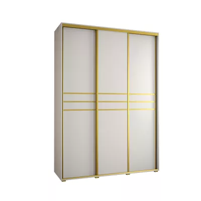 Šatní skříň ASIRI 10 - 170/45 cm, bílá / zlatá