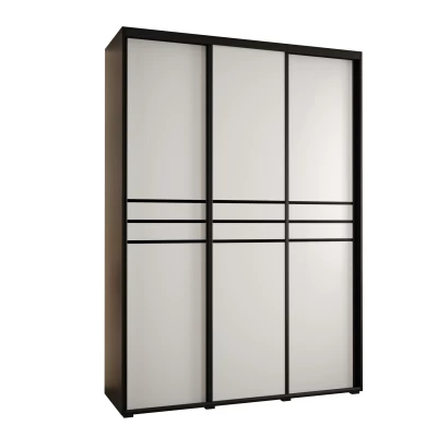 Šatní skříň ASIRI 10 - 170/45 cm, černá / bílá / černá