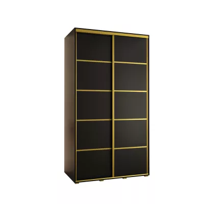 Šatní skříň ASIRI 4 - 130/60 cm, černá / zlatá