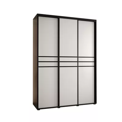 Šatní skříň ASIRI 10 - 180/45 cm, černá / bílá / černá