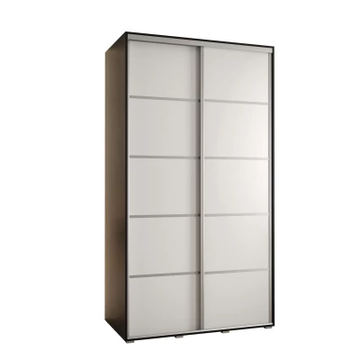 Šatní skříň ASIRI 4 - 130/60 cm, černá / bílá / stříbrná