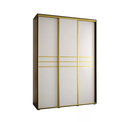 Šatní skříň ASIRI 10 - 180/45 cm, černá / bílá / zlatá