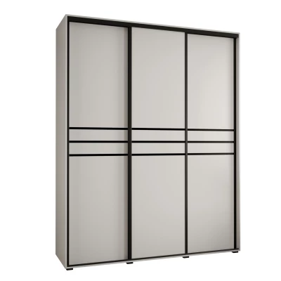 Šatní skříň ASIRI 10 - 190/45 cm, bílá / černá