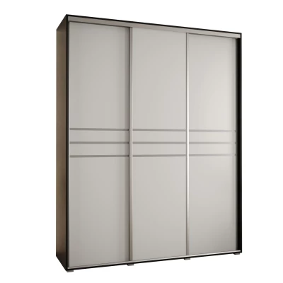 Šatní skříň ASIRI 10 - 190/45 cm, černá / bílá / stříbrná