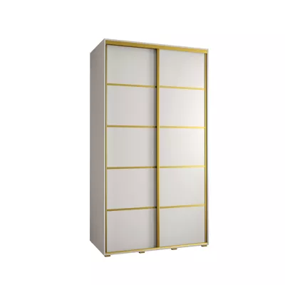 Šatní skříň ASIRI 4 - 130/60 cm, bílá / zlatá