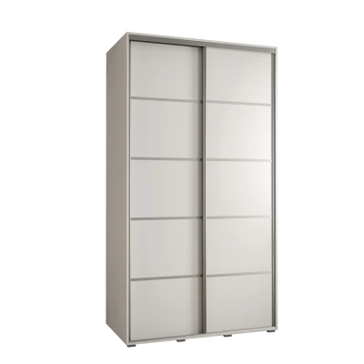 Šatní skříň ASIRI 4 - 130/60 cm, bílá / stříbrná