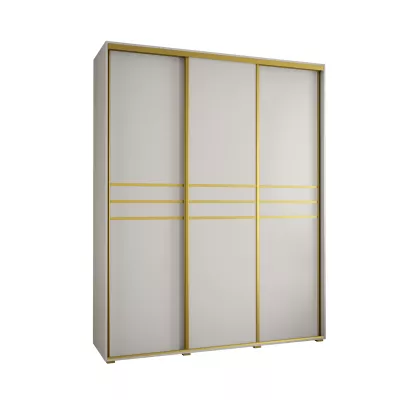 Šatní skříň ASIRI 10 - 200/45 cm, bílá / zlatá