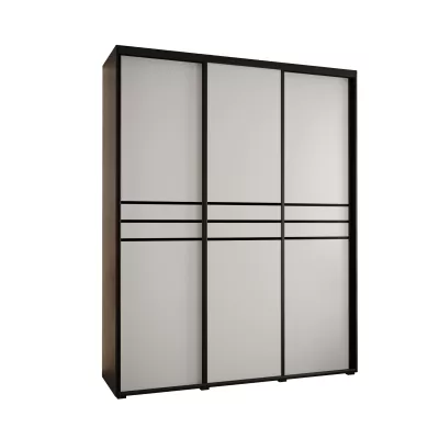 Šatní skříň ASIRI 10 - 200/45 cm, černá / bílá / černá