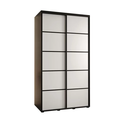 Šatní skříň ASIRI 4 - 130/45 cm, černá / bílá / černá