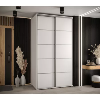 Šatní skříň ASIRI 4 - 130/45 cm, bílá / stříbrná