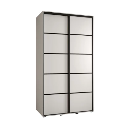 Šatní skříň ASIRI 4 - 130/45 cm, bílá / černá