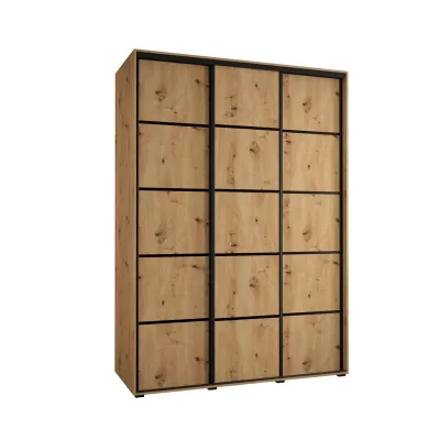 Šatní skříň ASIRI 4 - 170/60 cm, dub artisan / černá