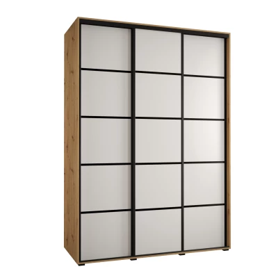 Šatní skříň ASIRI 4 - 170/60 cm, dub artisan / bílá / černá