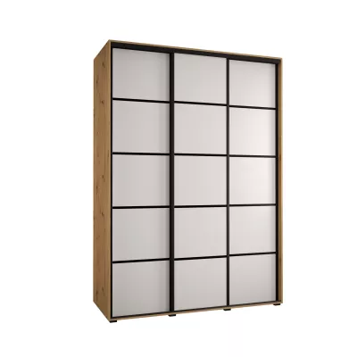Šatní skříň ASIRI 4 - 170/60 cm, dub artisan / bílá / černá