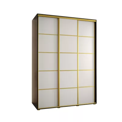 Šatní skříň ASIRI 4 - 170/60 cm, černá / bílá / zlatá