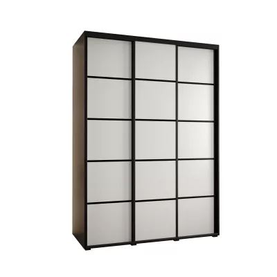Šatní skříň ASIRI 4 - 170/60 cm, černá / bílá / černá