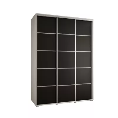 Šatní skříň ASIRI 4 - 170/60 cm, bílá / černá / stříbrná