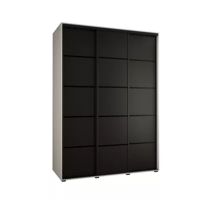 Šatní skříň ASIRI 4 - 170/60 cm, bílá / černá / černá