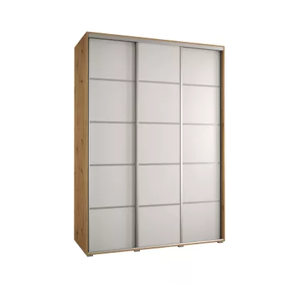 Šatní skříň ASIRI 4 - 170/45 cm, dub artisan / bílá / stříbrná