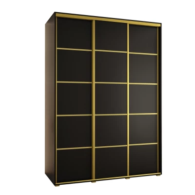 Šatní skříň ASIRI 4 - 170/45 cm, černá / zlatá