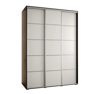 Šatní skříň ASIRI 4 - 170/45 cm, černá / bílá / stříbrná