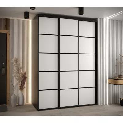 Šatní skříň ASIRI 4 - 170/45 cm, černá / bílá / černá