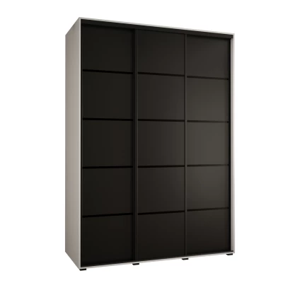 Šatní skříň ASIRI 4 - 170/45 cm, bílá / černá / černá