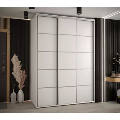 Šatní skříň ASIRI 4 - 180/60 cm, bílá / stříbrná