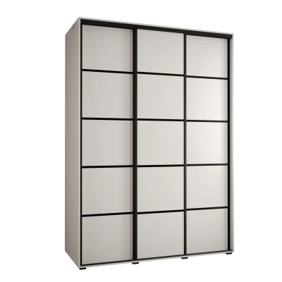 Šatní skříň ASIRI 4 - 180/60 cm, bílá / černá