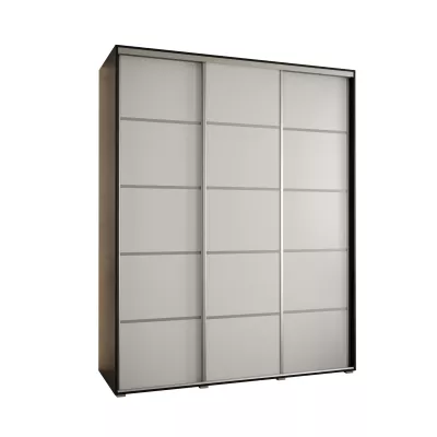 Šatní skříň ASIRI 4 - 200/60 cm, černá / bílá / stříbrná