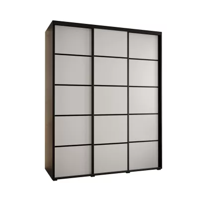 Šatní skříň ASIRI 4 - 200/60 cm, černá / bílá / černá