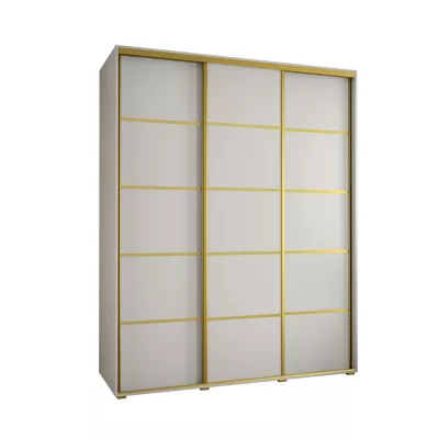 Šatní skříň ASIRI 4 - 200/60 cm, bílá / zlatá