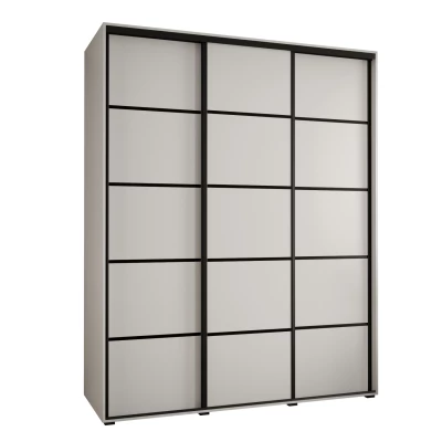 Šatní skříň ASIRI 4 - 200/60 cm, bílá / černá