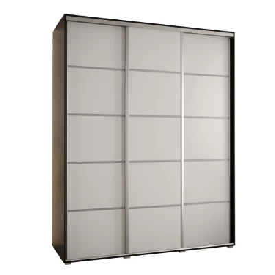 Šatní skříň ASIRI 4 - 200/45 cm, černá / bílá / stříbrná