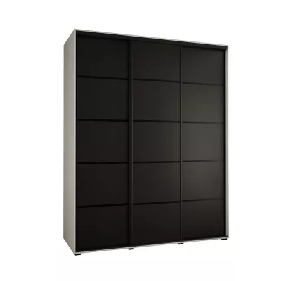 Šatní skříň ASIRI 4 - 200/45 cm, bílá / černá / černá