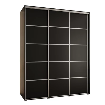 Šatní skříň ASIRI 4 - 190/45 cm, černá / stříbrná