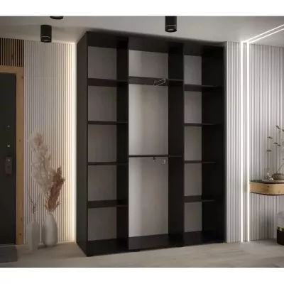 Šatní skříň ASIRI 5 - 180/45 cm, černá / černá