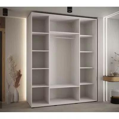Šatní skříň ASIRI 9 - 200/60 cm, bílá / dub artisan / černá