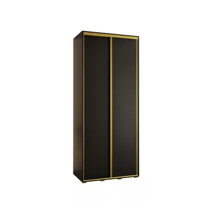 Šatní skříň YVONA 1 - 100/45 cm, černá / zlatá