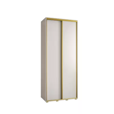 Šatní skříň YVONA 1 - 110/45 cm, bílá / zlatá