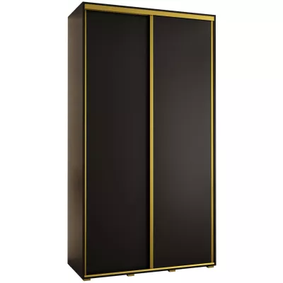 Šatní skříň YVONA 1 - 130/45 cm, černá / zlatá