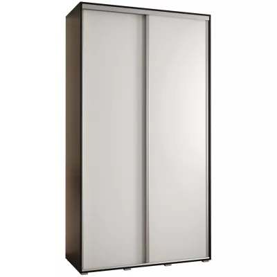Šatní skříň YVONA 1 - 130/45 cm, černá / bílá / stříbrná