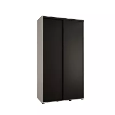 Šatní skříň YVONA 1 - 130/45 cm, bílá / černá / černá