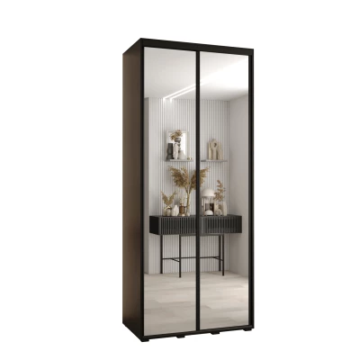 Šatní skříň YVONA 2 - 120/45 cm, černá / černá