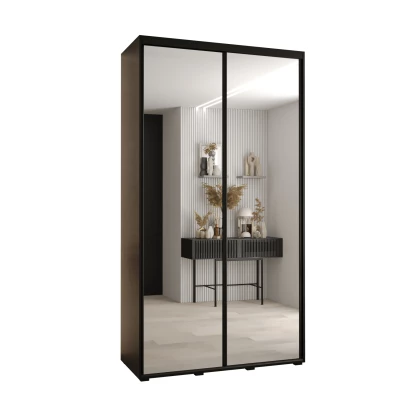 Šatní skříň YVONA 2 - 130/45 cm, černá / černá