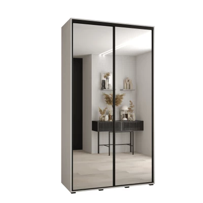 Šatní skříň YVONA 2 - 130/45 cm, bílá / černá