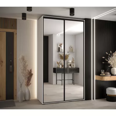 Šatní skříň YVONA 2 - 130/45 cm, bílá / černá