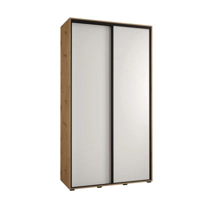 Šatní skříň YVONA 1 - 140/45 cm, dub artisan / bílá / černá