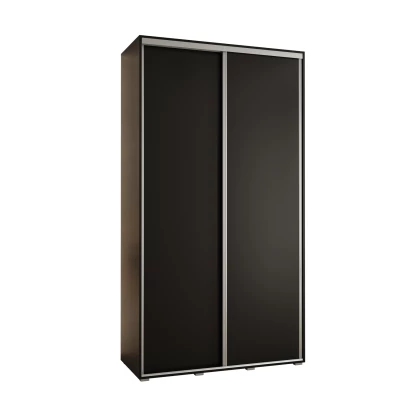 Šatní skříň YVONA 1 - 140/45 cm, černá / stříbrná