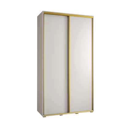 Šatní skříň YVONA 1 - 140/45 cm, bílá / zlatá